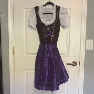Purple and White Dirndl Dress
